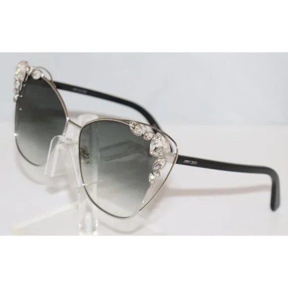 Jimmy Choo Black and Silver Embellished Sunglasses main image 8